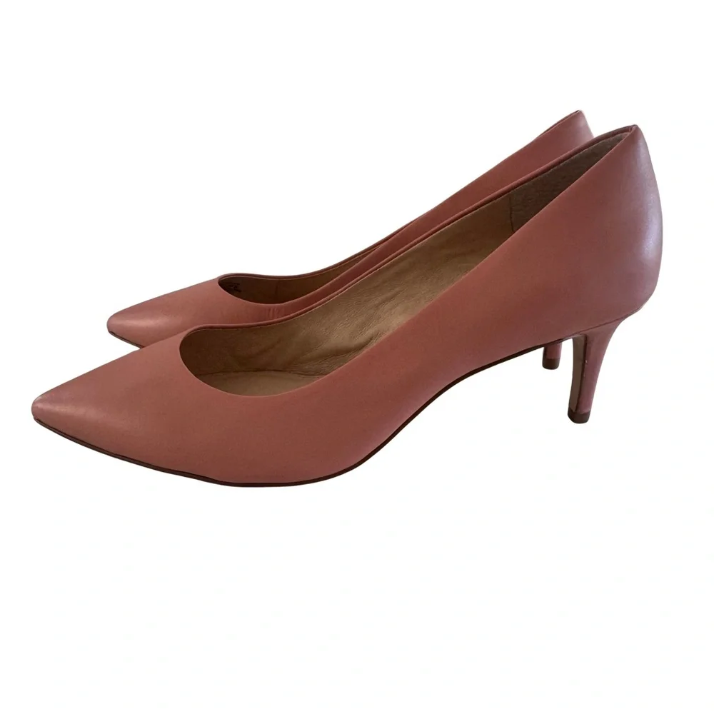 Louise et Cie Dusty Rose Pink Pointed Toe Kitten Heel Leather Pumps Size 8M - Picture 4 of 8
